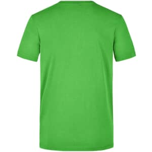 A green men's workwear T-shirt featuring a plain back design and short sleeves. It has a logo or branding.