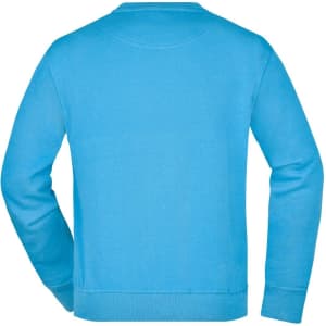 A blue Workwear Sweatshirt featuring a simple, unadorned back design and a round neckline.
