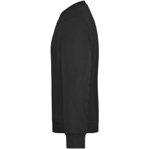 A black workwear sweatshirt featuring a crew neck and long sleeves, with ribbed cuffs and hem.