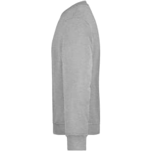 A grey workwear sweatshirt with long sleeves and ribbed cuffs, featuring a logo.