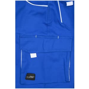 Workwear Bermudas in vibrant blue with white detailing and a patch pocket. Features branding.