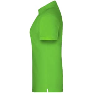 A green polo shirt with a classic collar and short sleeves. It features a logo on the front.