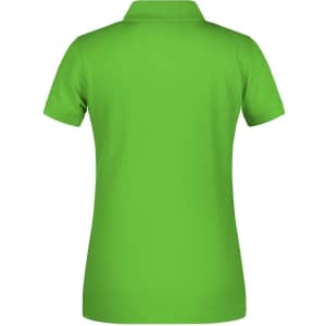 A green polo shirt with a collar, featuring a plain back and a small logo.