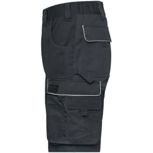 Workwear Bermudas in dark grey, featuring multiple pockets and a logo on the side for added functionality.