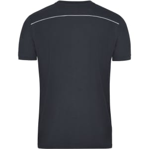 A navy blue men's workwear t-shirt featuring a plain design and a reflective detail on the back.