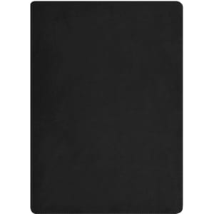 A fleece blanket in solid black, featuring a soft texture and smooth finish, with a small logo in the corner.