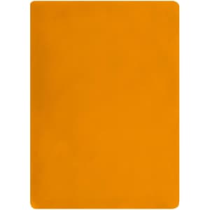 An orange fleece blanket with a smooth surface, featuring a logo in one corner.