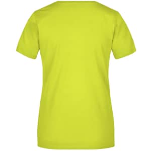 A bright yellow T-shirt featuring a classic crew neck and short sleeves. The back is plain with a subtle logo.