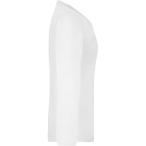 A white long-sleeve ladies' shirt with a fitted design, featuring no visible logos or branding.