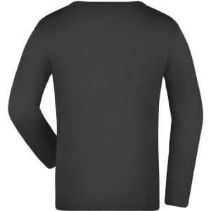 A black long-sleeve junior shirt with a simple design and no visible branding.