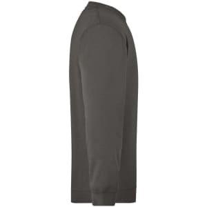 A grey men's round sweat pocket jumper, featuring long sleeves and a crew neckline, with a logo on the chest.