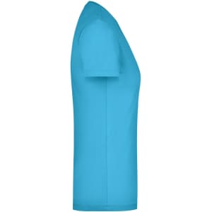 A ladies' stretch round t-shirt in a vibrant blue colour, featuring a fitted design and short sleeves.