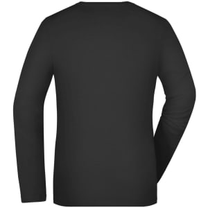 A black long-sleeved ladies' stretch shirt with a simple design and no visible branding on the back.