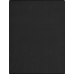 A soft black fleece blanket with a smooth texture, featuring a simple design without patterns or logos.