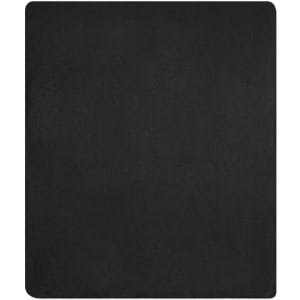 A black bonded fleece blanket with a soft texture and a rectangular shape. It features a logo.