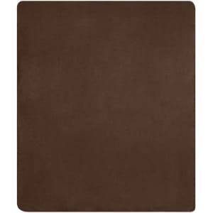 A brown bonded fleece blanket with a smooth texture, suitable for home use. It features a simple, solid design.