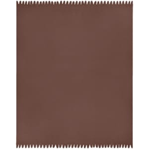 A brown fleece blanket with a scalloped edge design and a simple, solid colour.