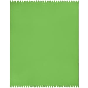 A green fleece blanket with a textured edge, featuring a logo in one corner.