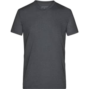 A men's heather t-shirt in a dark grey colour, featuring a classic crew neckline and short sleeves.