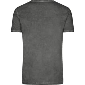 A grey men's t-shirt with a plain back view, featuring a subtle texture and no visible logos or branding.