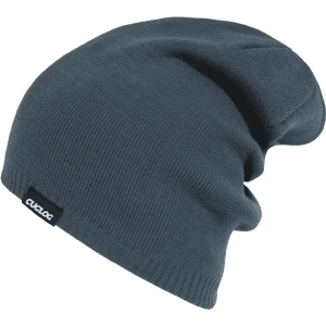 Aconcagua Reversible Beanie in navy blue with a branding label visible.