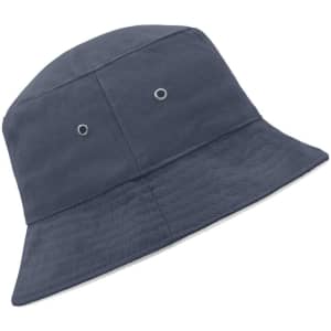 A navy blue fisherman piping hat with eyelets, featuring a bucket hat design.