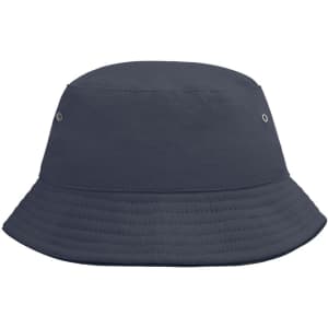 A navy blue kids' fisherman piping hat with a wide brim and ventilation eyelets. Features a simple design and branding.