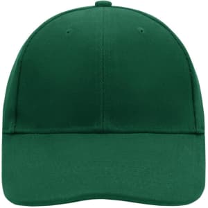 A green 6-panel cap with a curved brim and an unembellished front, featuring a logo on the side.