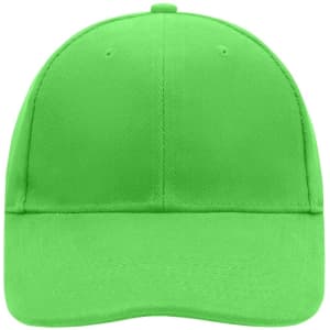 A bright green 6 panel cap with a curved brim and an integrated logo on the front.