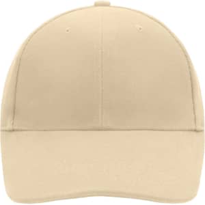 A low-profile, six-panel cap in a beige colour, featuring a simple design with no visible logos.