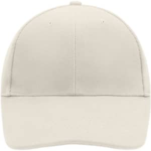 A low-profile, six-panel cap in a neutral beige colour, featuring a curved brim and a logo on the front.