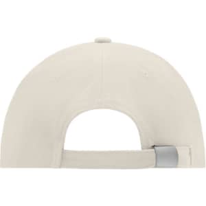 A low-profile 6 panel cap in light beige with an adjustable strap at the back and a small logo.