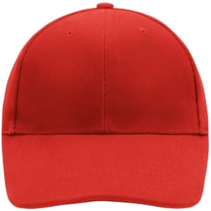 A red low-profile six-panel cap with a curved brim and no visible logos or embellishments.