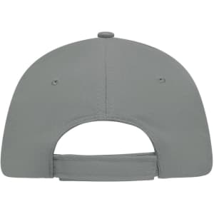 A grey 5 Panel Sandwich Cap with a simple design and an adjustable strap at the back.
