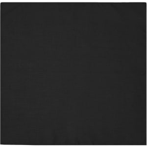 A black bandana with a simple fabric design, featuring a logo in the corner.