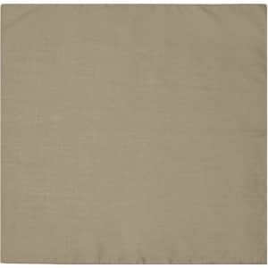 A tan bandana with a smooth texture, featuring a logo in the corner.