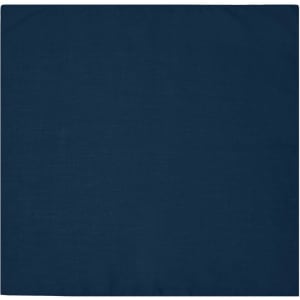 A navy blue bandana featuring a solid design with a logo. Suitable for headwear or accessory use.