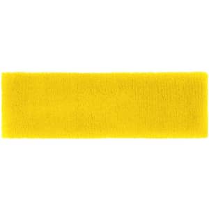 A bright yellow Terry Headband with a soft, textured surface and a small logo.