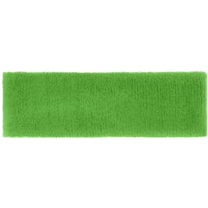 A green Terry Headband with a soft, textured finish, featuring a logo.