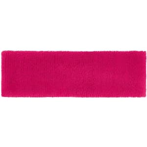 A pink Terry headband featuring a soft, textured material, designed for headwear. It includes a logo.