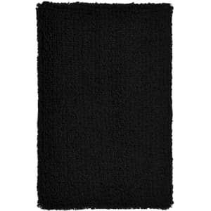 A fluffy black wristband with a textured surface, suitable for events and exhibitions.