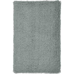 A soft, grey textured towel with a fluffy surface, suitable for various uses.