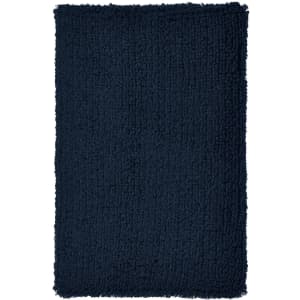 A dark navy blue, textured wristband with an internal logo, suitable for events and exhibitions.