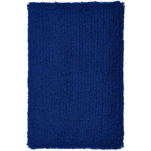 A fluffy blue wristband with a textured finish, featuring a logo. Ideal for events and exhibitions.