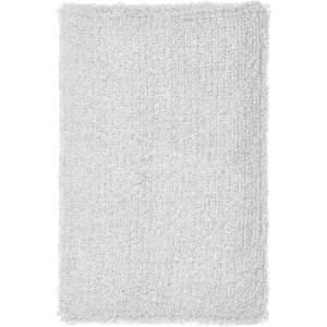 A fluffy white towel with a textured surface, ideal for absorbency and comfort. It features a simple, soft design.