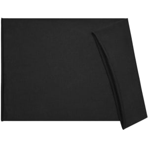 A black cotton headband with a folded edge, featuring a simple design. Includes a logo.