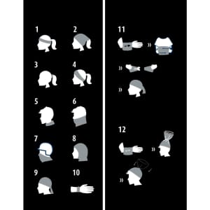 Illustration of various ways to wear the X-Tube Cotton headwear in different styles and configurations.