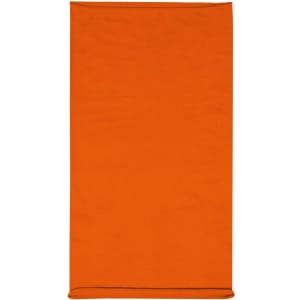 An orange headband made from cotton, featuring a simple, solid design and incorporating a logo.