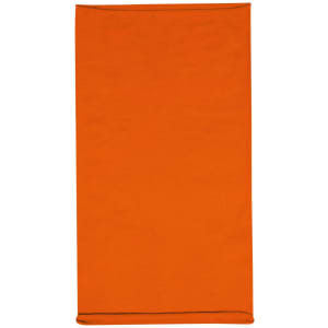 An orange headband made from cotton, featuring a simple design with a logo.