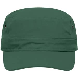 A military cap in green colour with a flat top and a wide brim. It features side ventilation holes and has a logo.